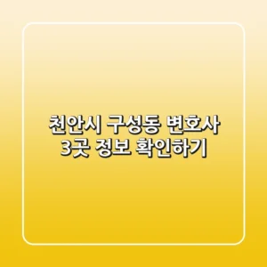 천안시 구성동 변호사 3곳 정보 확인하기