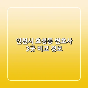 인천시 효성동 변호사 3곳 비교 정보