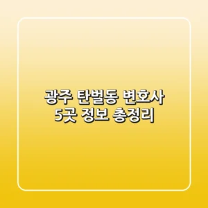 광주 탄벌동 변호사 5곳 정보 총정리