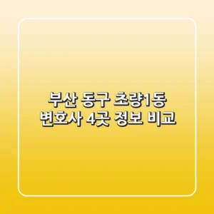 부산 동구 초량1동 변호사 4곳 정보 비교