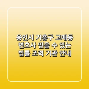 용인시 기흥구 고매동 변호사: 믿을 수 있는 법률 조력 기관 안내