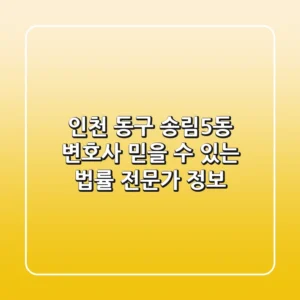 인천 동구 송림5동 변호사: 믿을 수 있는 법률 전문가 정보