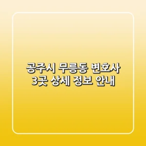 공주시 무릉동 변호사 3곳 상세 정보 안내