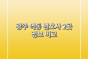 광주 역동 변호사 2곳 정보 비교