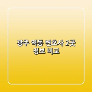 광주 역동 변호사 2곳 정보 비교