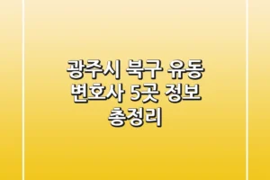 광주시 북구 유동 변호사 5곳 정보 총정리