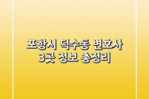 포항시 덕수동 변호사 3곳 정보 총정리
