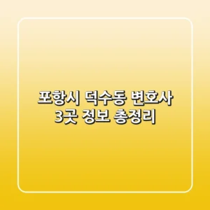 포항시 덕수동 변호사 3곳 정보 총정리