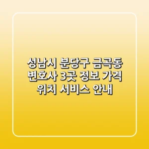 성남시 분당구 금곡동 변호사 3곳 정보 - 가격, 위치, 서비스 안내