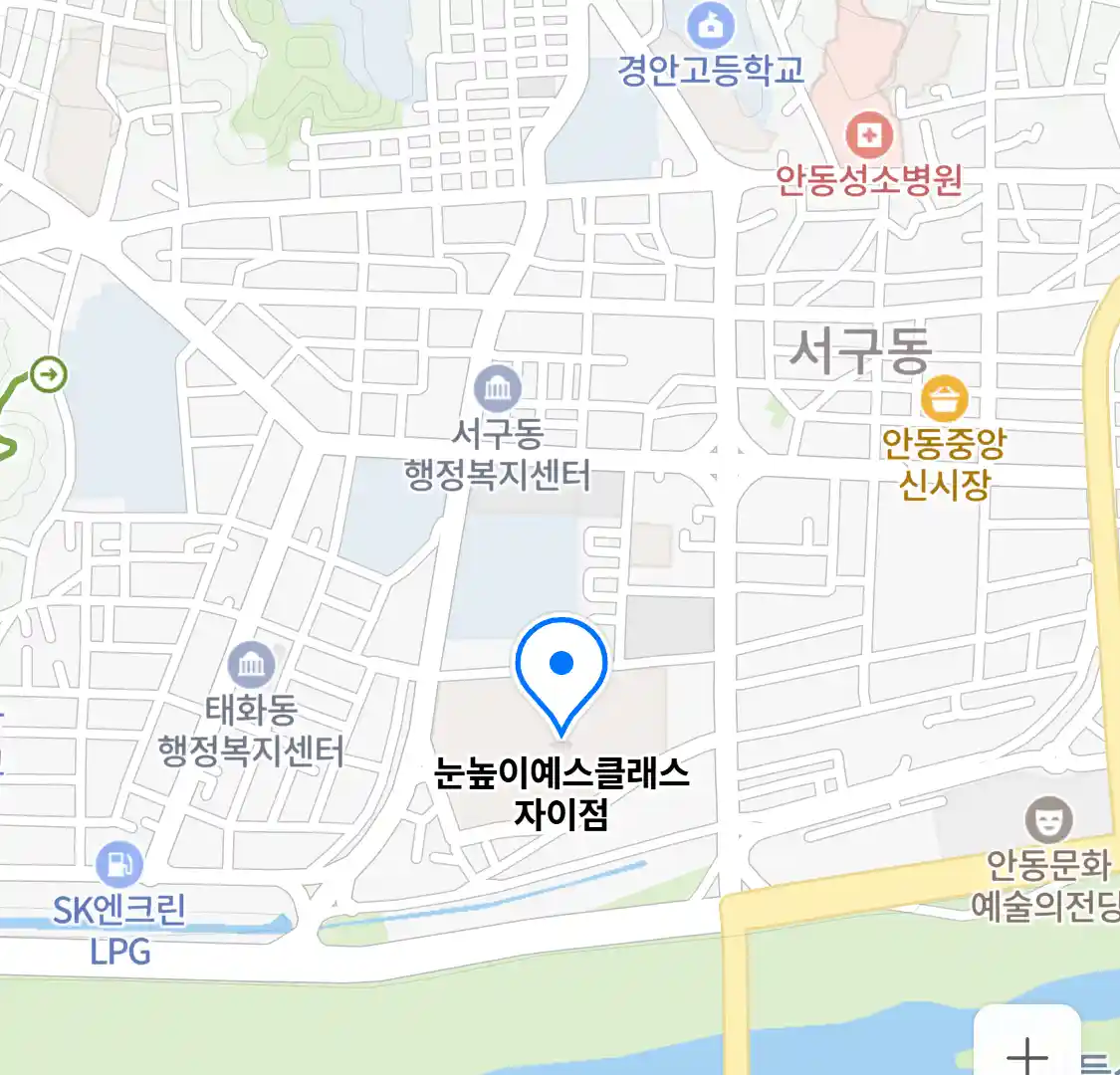 눈높이예스클래스 자이점 지도