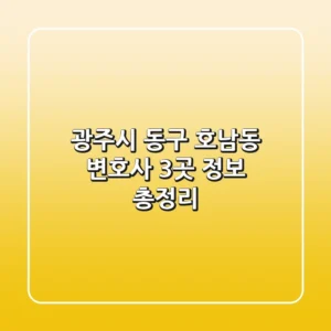 광주시 동구 호남동 변호사 3곳 정보 총정리
