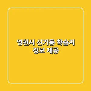 영천시 신기동 학습지 정보 제공