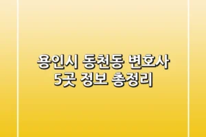 용인시 동천동 변호사 5곳 정보 총정리