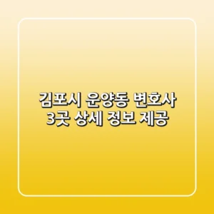 김포시 운양동 변호사 3곳 상세 정보 제공