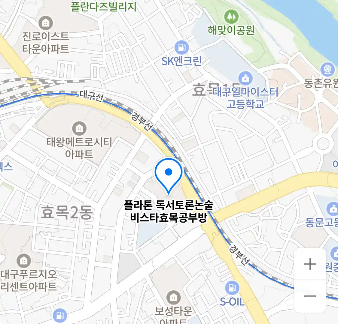 플라톤 독서토론논술 비스타효목공부방 위치
